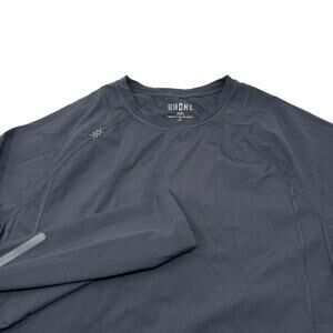 Rhone Mens Large Solid Black Vented Long Sleeve Crewneck T-Shirt